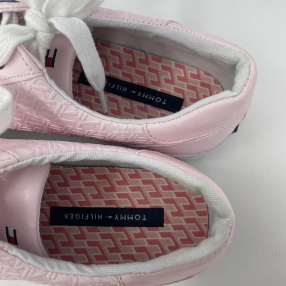 Tommy Hilfiger Vegan Leather Sneakers Trainers Shoes Light Pink Size  9 - Picture 6 of 8